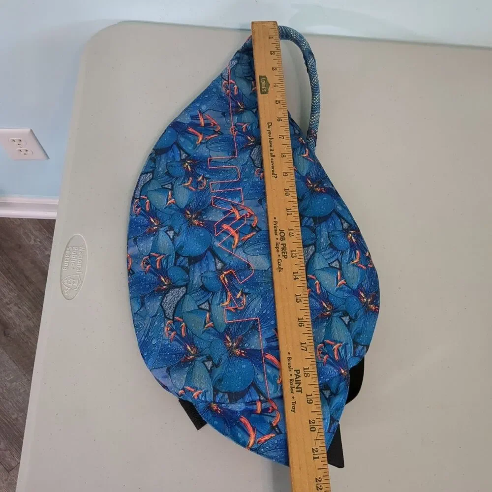 Kavu Electric Lily Rope Sling Bag Canvas Full Blue Canvas Crossbody hard to find
